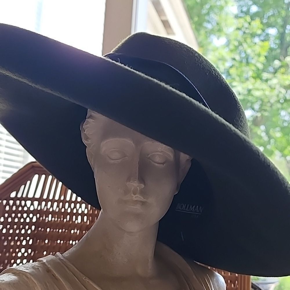 Wool Bollman Vintage Hunter Green Hat With Black Band